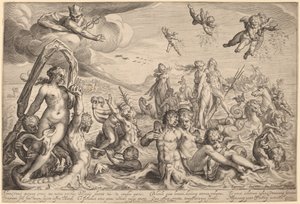 海王星和忒提斯的胜利 作者 Jacob Matham，仿照 Bartholomaeus Spranger