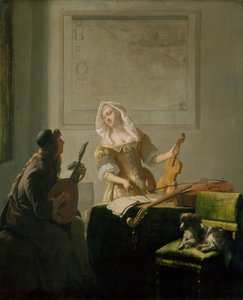 音乐课》，1671年。 作者 雅各布·卢卡斯·奥赫特维尔特