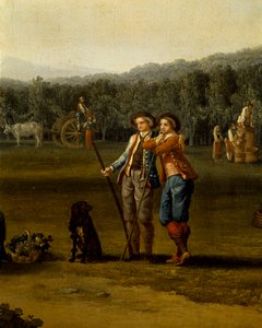 在 Carditello 收获，Jacob Philipp Hackert，细节 作者 雅各布·菲利普·哈克特