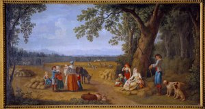 卡塞塔附近 Carditello 的收获 雅各布·菲利普·哈克特 (Jacob Philipp Hackert) 的绘画作品 Hackert d