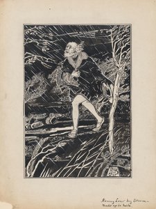 为莎士比亚的《李尔王》设计插图：荒原上暴风雨之夜的李尔王 作者 雅各布·彼得·范登博世