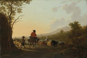 景观与牛司机和牧羊人，c.1780-85