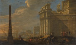 意大利海港景观 作者 Jacob van der Ulft（艺术家签名）