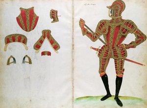 康普顿勋爵的盔甲套装，来自&39;An Elizabethan Armourer&39;s Album&39;