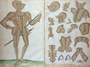 来自&39;An Elizabethan Armourer&39;s Album&39;的Henry Lee先生的盔甲套装
