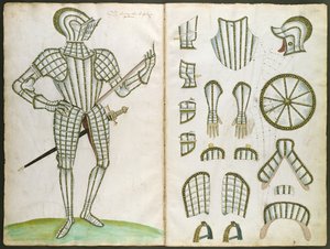 来自&39;An Elizabethan Armourer&39;s Album&39;的亨利李爵士的盔甲套装