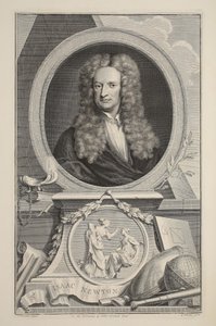 艾萨克·牛顿的肖像，插图来自“英国杰出人物的头”，酒吧。来自1742年伦敦的Knapton 作者 雅各布斯·霍布拉肯