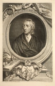 约翰·洛克的肖像，插图来自“英国杰出人物的头”，酒吧。来自1742年伦敦的Knapton