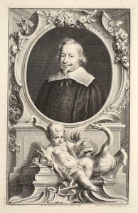 约翰·皮姆的肖像，插图来自“英国杰出人物的头”，酒吧。来自1742年伦敦的Knapton 作者 雅各布斯·霍布拉肯