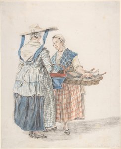 两个市场妇女，1789年。 作者 雅各布斯·珀科伊斯