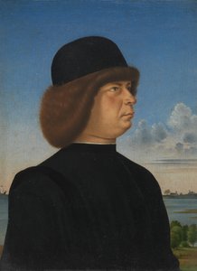 阿尔维斯·孔塔里尼（Alvise Contarini）的肖像，朝向系留的雄鹿，约。 1485年至1495年。