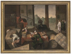 圣马太的召唤》（布面油画） 作者 雅格布 (1510-92)（圆）巴萨诺