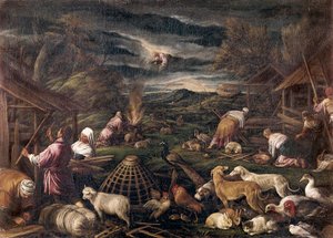 洪水过后没有。 Jacopo da Ponte 的画作，名为 Jacopo Bassano（1515-1592） 作者 哈科波·巴萨诺（Jacopo Bassano）