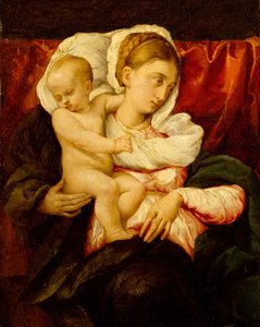 圣母与圣婴 作者 哈科波·巴萨诺（Jacopo Bassano）