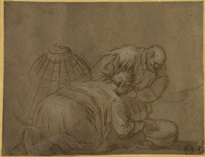 在篮子里寻找的农民夫妇 作者 哈科波·巴萨诺（Jacopo Bassano）
