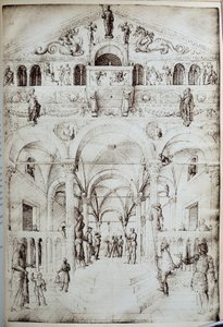 La flagellation du Christ 笔墨画 Jacopo Bellini (1400-1470) 15世纪 太阳。0,42x0,28米 巴黎，卢浮宫博物馆 作者 Jacopo Bellini