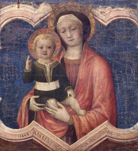 维尔京与儿童》，1448年。 作者 雅各布·贝里尼（Jacopo Bellini）