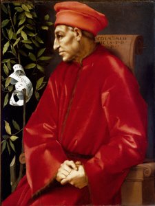 Portrait of Cosimo (Cosimo de Medici), dit Cosimo the Old Medici (1389-1464) Painting by Jacopo (Iacopo) Carrucci dit il Pontormo (Pontormo) (1494-1556) 1518-1519 Sun. 86x65 cm Florence, Galleria degli Uffizi (Offices) ©Luisa Ricciarini/Leemage 作者 雅各布·蓬托尔莫