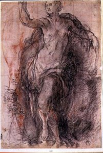 松弛的女性形象研究（粉笔画） 作者 雅各布·蓬托尔莫