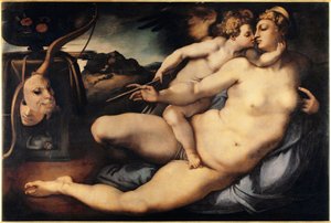Venus and Cupid (Venus and Cupid) Painting by Jacopo Carrucci dit il Pontormo (Pontormo) (1494-1556) 1532-1534 Dim 128x197 cm Florence, Galleria dell