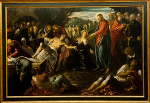 拉撒路的复活 作者 Jacopo Robusti (工作室) Tintoretto