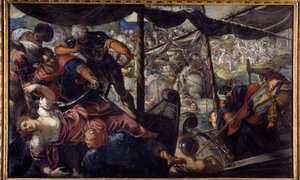 土耳其人和基督徒之间的战争。 Jacopo Robusti Tintoretto dit Le tintoret (1518-1594) 作者 雅各布·罗布斯提·丁托列托