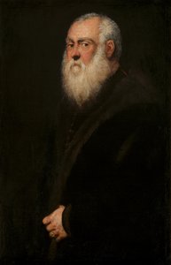 留着白胡子的男人，c。 1570 作者 雅各布·罗布斯提·丁托列托