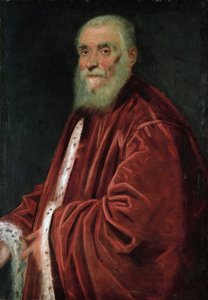 参议员 Marco Grimani (1494-1544) 的肖像，由 Tintoretto, Jacopo (1518-1594) 绘制。 布面油画，c。 1580. 尺寸：96x60 厘米。 维也纳艺术史博物馆 作者 雅各布·罗布斯提·丁托列托