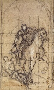 雅克波-罗布斯蒂（Jacopo Robusti）的《圣马蒂诺》研究，又称丁托列托（1519-1594），绘画。 作者 雅各布·罗布斯提·丁托列托