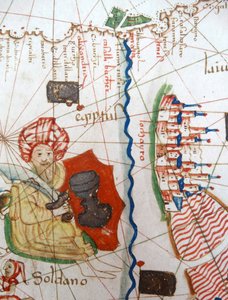 埃及和红海的详细信息来自欧洲文艺复兴时期的地图，Jacopo Russo（后）1528年