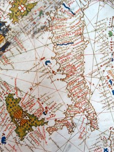 意大利和西西里岛来自欧洲文艺复兴时期的地图，Jacopo Russo（后），1528年