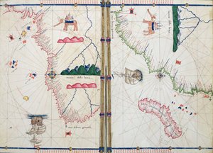 Ital 550.0.3.15 fol.4v-5r非洲地图和好望角，来自&39;Carte Geografiche&39;