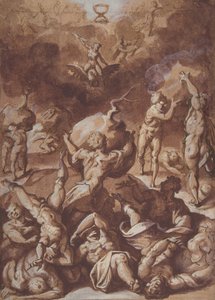 朱庇特与巨人的战斗》，1540-96。 作者 雅各布·祖基
