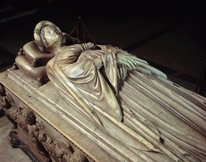 Paolo Guinigi (1376-1432) 的妻子 Ilaria del Carretto (1379-1405) 说谎 意大利政治家（Paolo Guinigi 的妻子 Ilaria del Carretto 的葬礼纪念碑） Jacopo della Quercia 的大理石雕塑（1371 / 74-1436）- 140 1407 卢卡 (Lucca), 大教堂圣