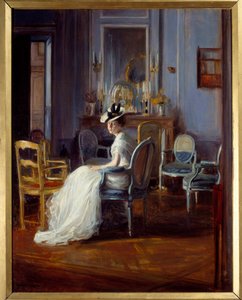 蓝色闺房。雅克·埃米尔（Jacques Emile）绘画