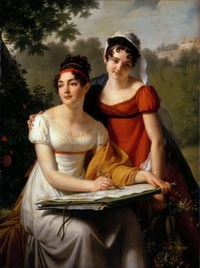 Mesdemoiselles Duval的肖像画，19世纪第一季度。