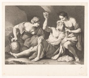 罗得被女儿们喂得醉醺醺 作者 卢卡·乔丹奴（Luca Giordano）