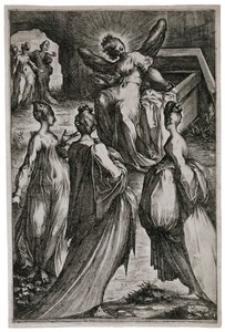 坟墓中的圣女，1613-16（蚀刻和雕刻） 作者 雅克·贝兰芝