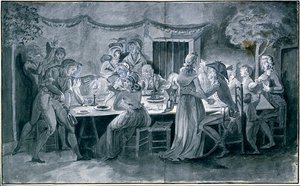 大革命期间的婚宴 雅克-贝尔托（1745-1818年）的绘画作品 巴黎。