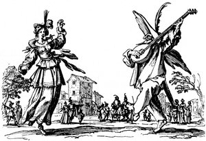 Balli di Sfessania - 来自Jacomo Callot的蚀刻版画。 作者 雅克·卡洛