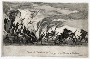 Combat a la barriere, the entry of the Sieures de Couvonge and de Chalabre ... (雕刻) 作者 雅克·卡洛
