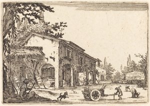 农场的院子，约1622年。 作者 雅克·卡洛