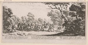 发现罪犯》，插图，选自《战争的大悲惨》（Les Grandes misères de la guerre）。 作者 雅克·卡洛