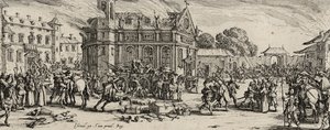 修复修道院，1633年（在纸上蚀刻） 作者 雅克·卡洛