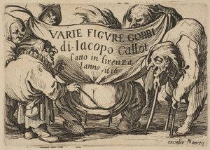 Frontispiece，来自Varie Figure Gobbi，套房也称为Les Bossus，LesPygmées，Les ...，1616-22。 作者 雅克·卡洛