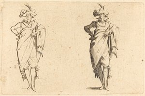 绅士从正面看，手放在臀部，约1622年。 作者 雅克·卡洛