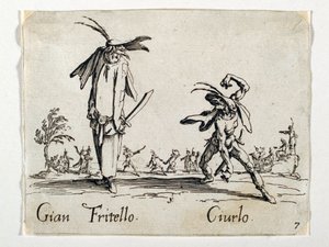 Gian Fritello 和 Ciurlo，《艺术喜剧》中的人物... 作者 雅克·卡洛