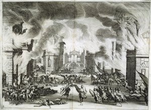 戏剧《索利曼》（Il Solimano）的插图。普洛斯彼罗-博纳雷利的悲剧，第五幕第五场，12 月 8 日 作者 雅克·卡洛