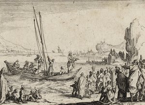 耶稣在海边讲道，1635年 作者 雅克·卡洛