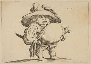 LHomme au Gros肚皮饰有一排纽扣人行，装饰着大肚皮，1616-22年。